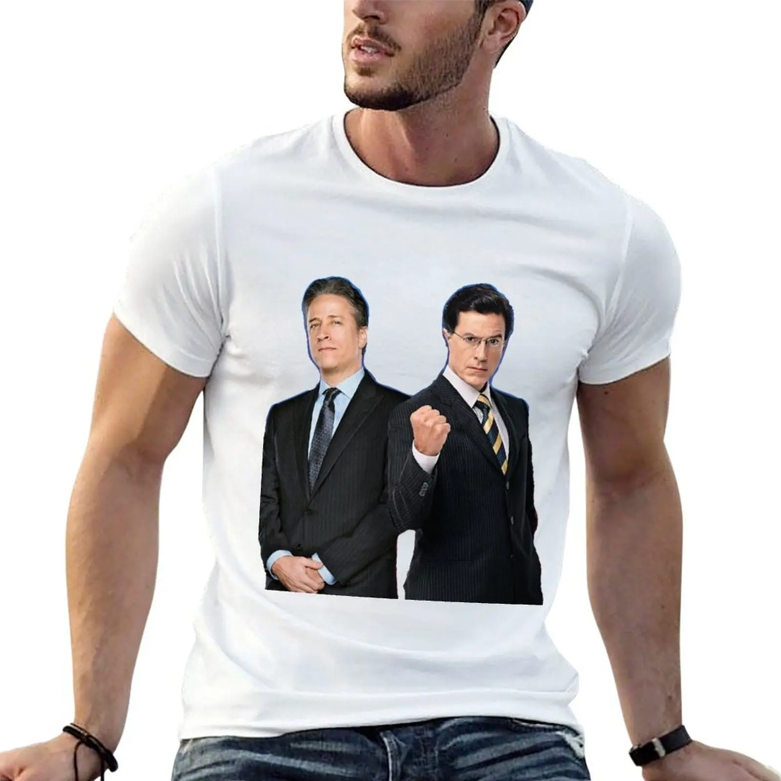 Camiseta de Jon Stewart - Stephen Colbert - The Daily Show - The Colbert Report, camisetas para hombre, camiseta gráfica