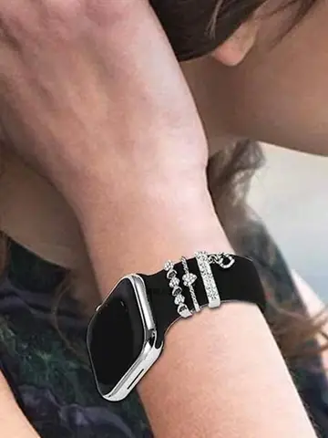 1 Set Love Crystal Alloy Watch Band Ornament Decoration Ring For Watch Accessories 38mm, 40mm, 41mm, 42mm, 44mm, 45mm, Wear It