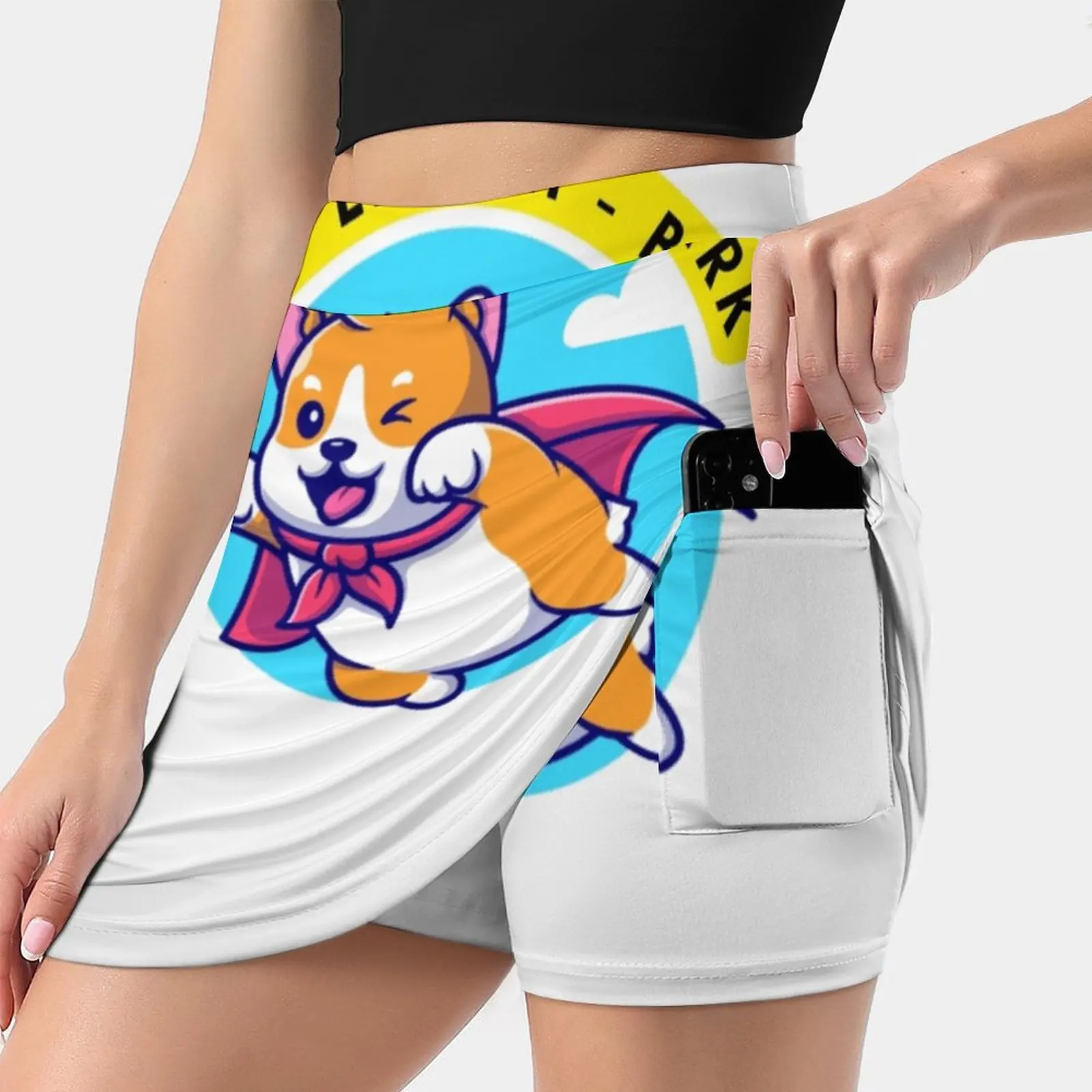 Flying Dog Summer Women's shorts Skirt 2 In 1 Fitness Yoga Skirt Tennis Skirts Shifumart Dog Flying Dog Live Laugh Bark Animal