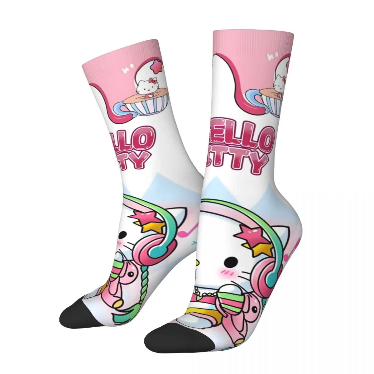 Lovely Girl Hello Kitty Theme Socks Merch Print Socks Cute Birthday Present