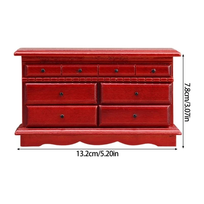 ホワイト木製 4 引き出しキャビネット 1/12 ドールハウスミニチュア家具と風景ディスプレイ 15UB