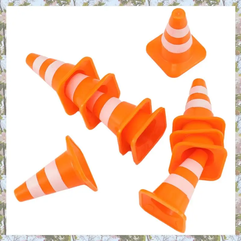 Kegle drogowe T84C-Mini 10 szt. Miniaturowe kiełki drogowe Kiełki budowlane Zestaw kiełków drogowych dla dzieci Zestaw znaków drogowych