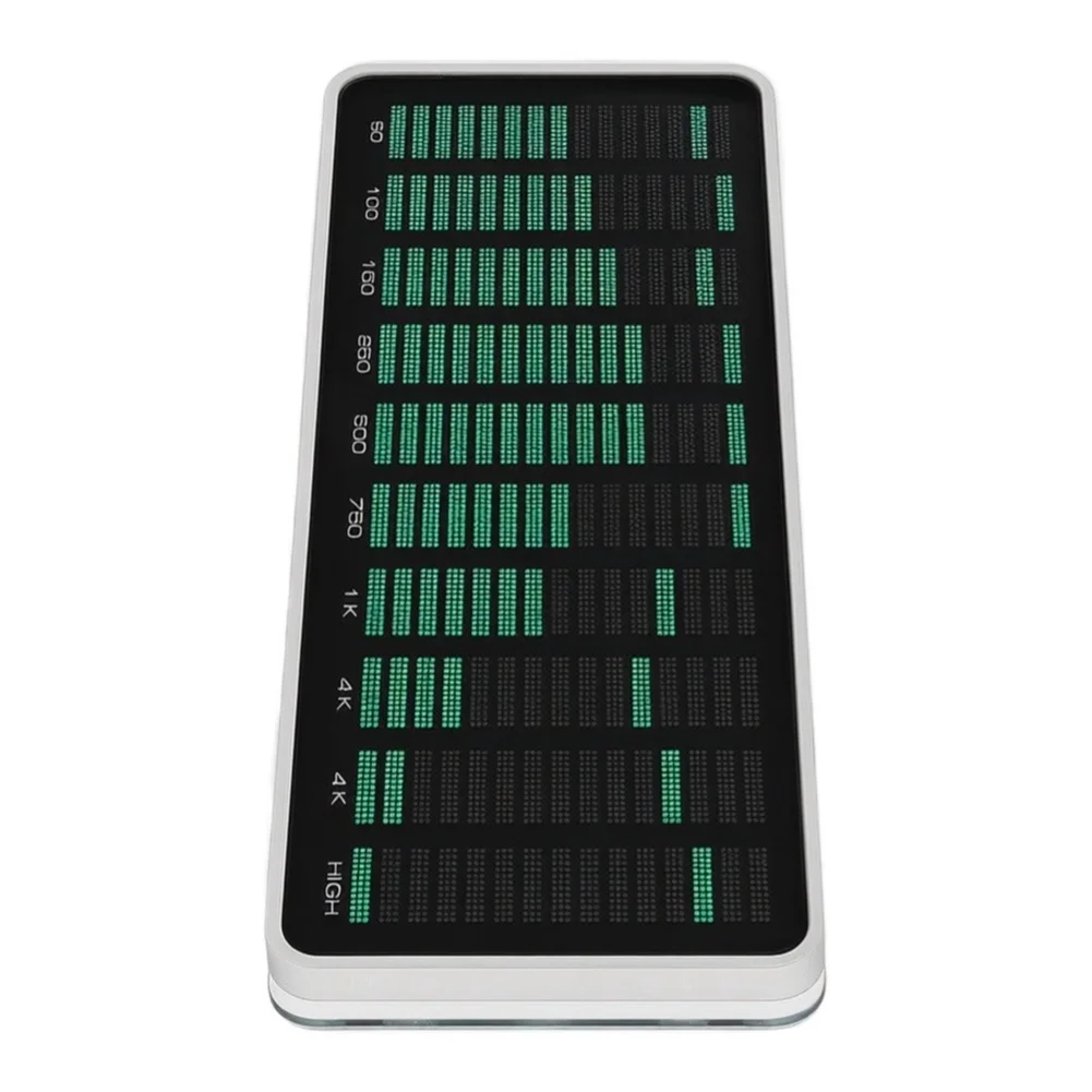 Analyzer for Electronic Hobby Projects For Real-Time Sound Analysis MIC + AUX Input 10x16 Resolution Black Green