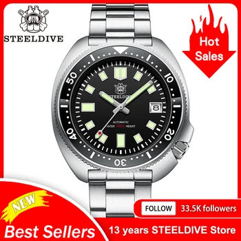 SD1970 Steeldive Brand 200M Waterproof Sapphire Glass 44MM Men NH35 Dive Watch with Ceramic Bezel