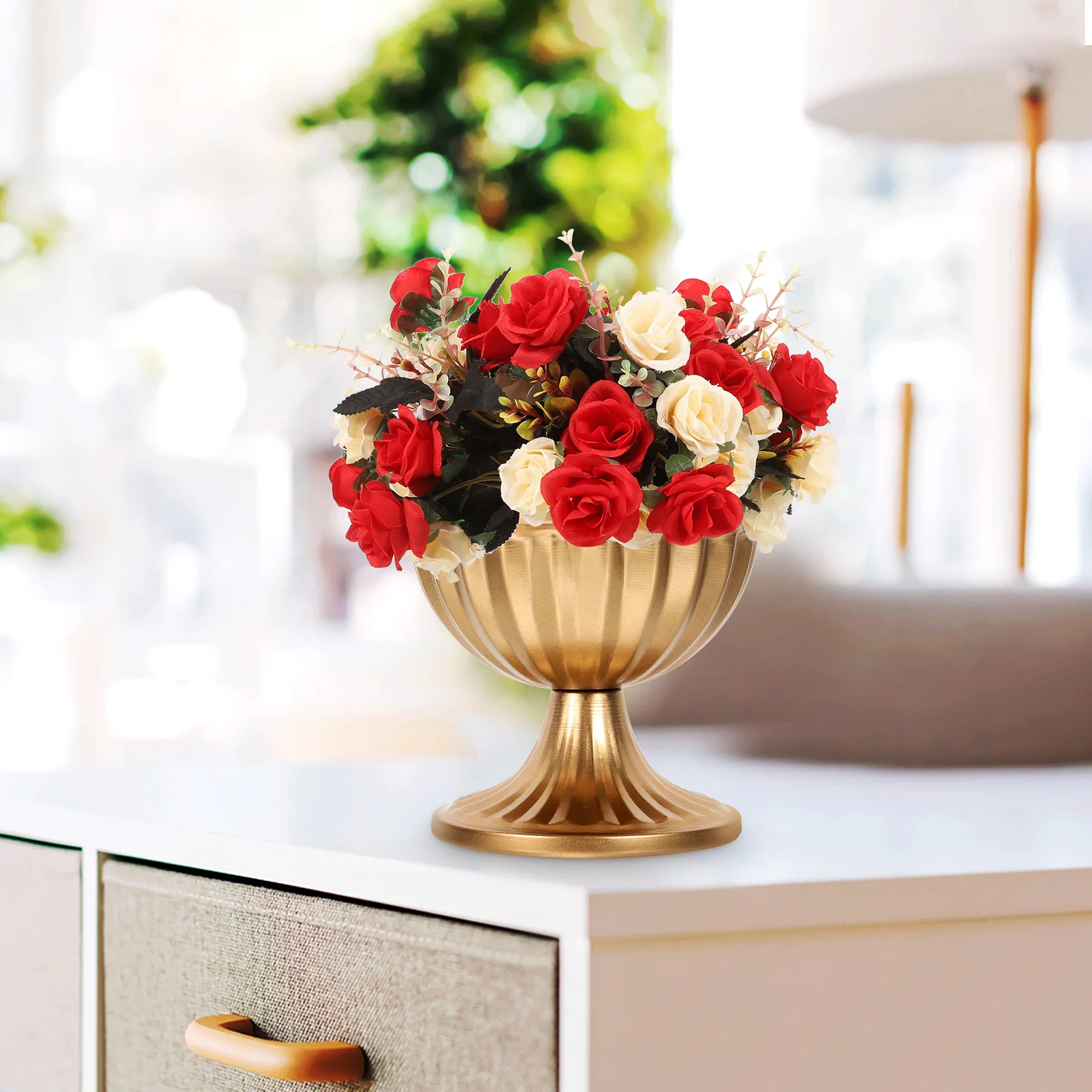 

Vintage Metal Vase Iron Flower Holder For Home Office Decor Wedding Centerpiece Tabletop Arrangement Decorative Planter