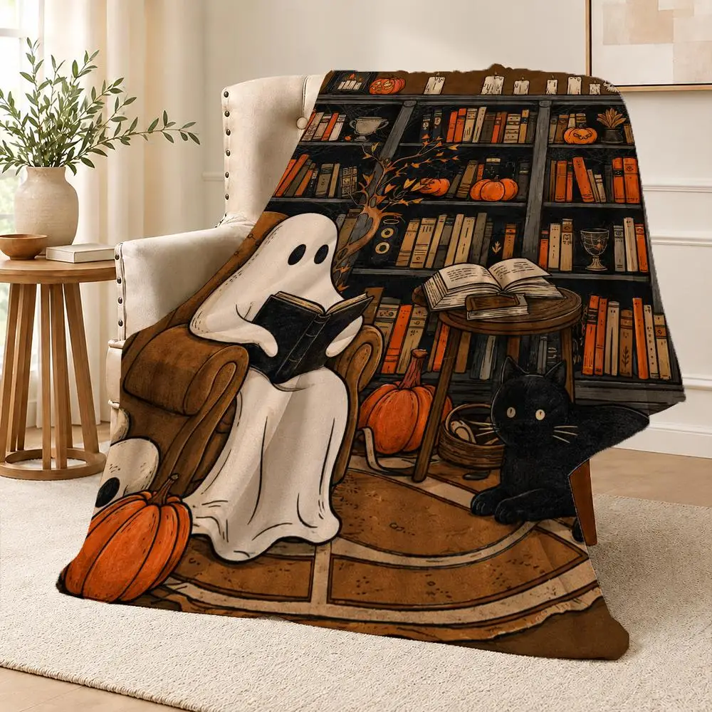 Halloween Cottage Goth Rustic Vintage Aesthetic Throw Soft Flannel Throw Blanket for Couch Bed Sofa Warm Cozy All Season