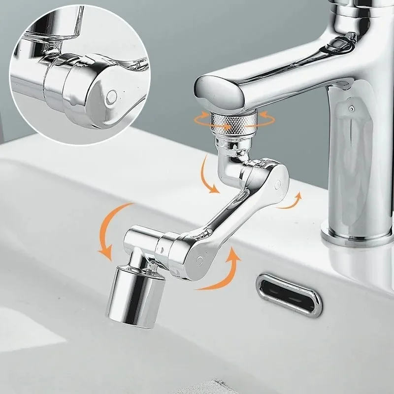 1080 ° Rotating Aerator,Wanxiang Faucet,Robot Arm, Anti Splash Sink Nozzle for Bathroom and Kitchen Sink, Water Saving Accessory
