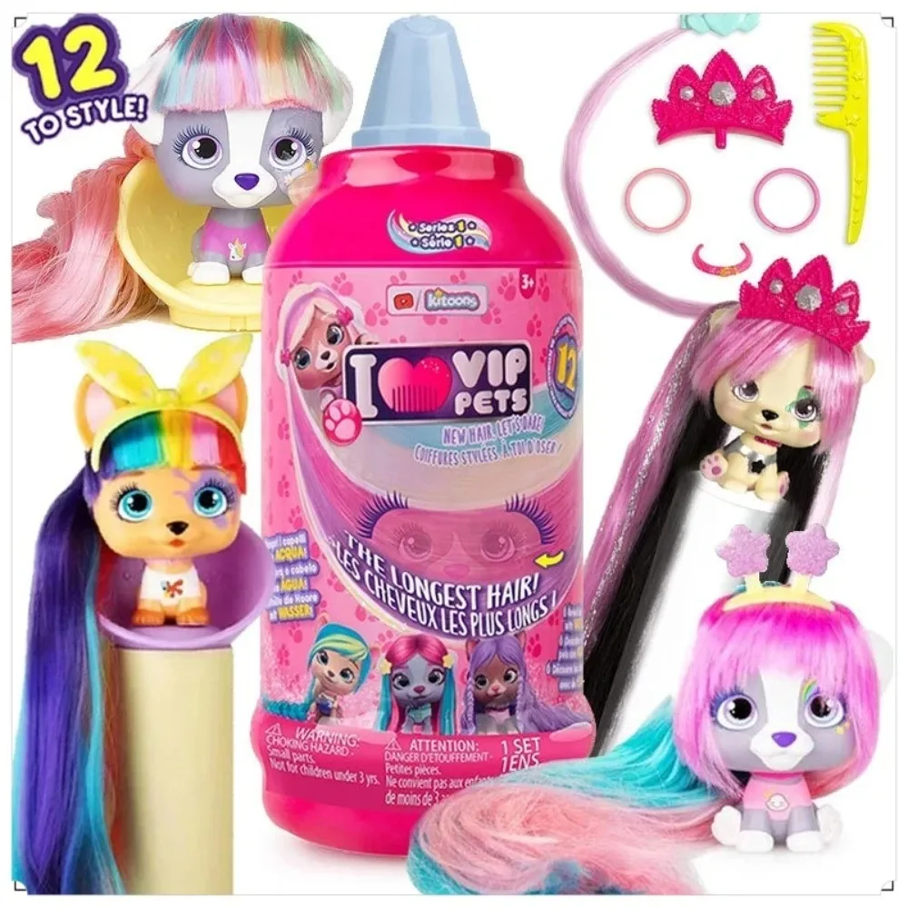 나는 Vip 애완 동물 시리즈를 사랑합니다 신비한 패션 블라인드 박스 귀여운 절묘한 미용 땋기 소녀 어린이 장난감 깜짝 생일 선물