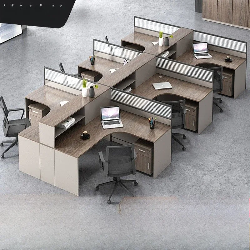 Staff office desk and chair combination simple modern staff screen double combination corner station booth office furniture