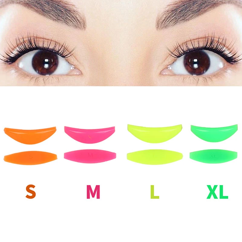 4 Pairs Silicone Eyelash Perming Pads Eye Curler Rods Eye Lash Lifting Pads Eyelash Curler Accessories Applicator Tools