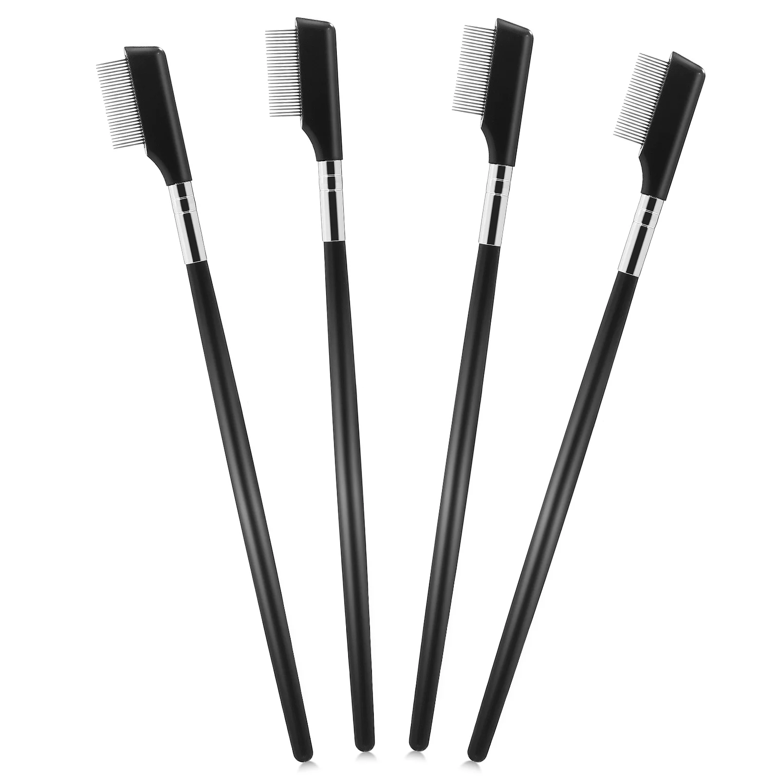 

4 Pcs Eyelash Comb Metal Separator Tool Long Lasting Natural Effect Comfortable Portable Multi Functional Eyebrow Shaping GZ013