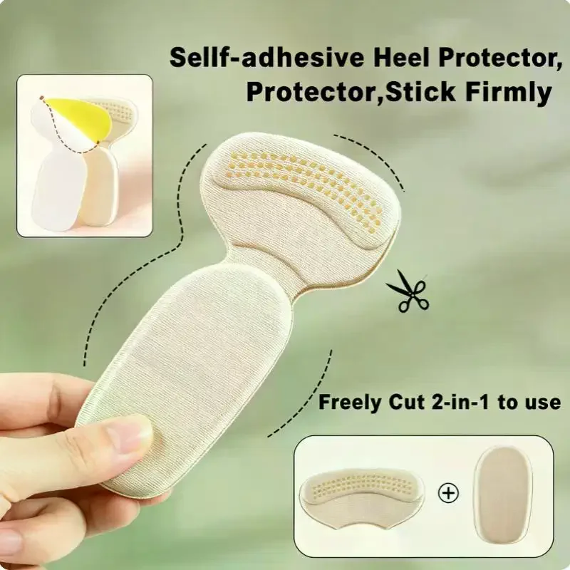 1 Pair Comfortable Heel Cushion Pads Non Slip Massage Dots Soft Padding For Loose High Heels Prevent Heel Slipping Adjust Size