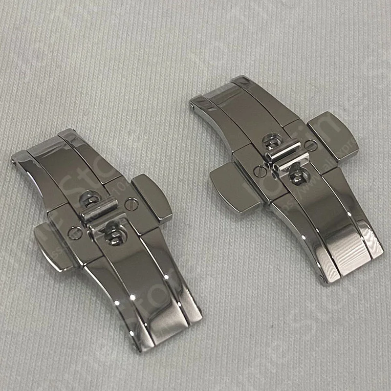 Orologio Accessori con fibbia a farfalla a doppio pulsante Cinturino universale in acciaio inossidabile Cinturino con anello a scatto Fibbia pieghevole 15-27MM