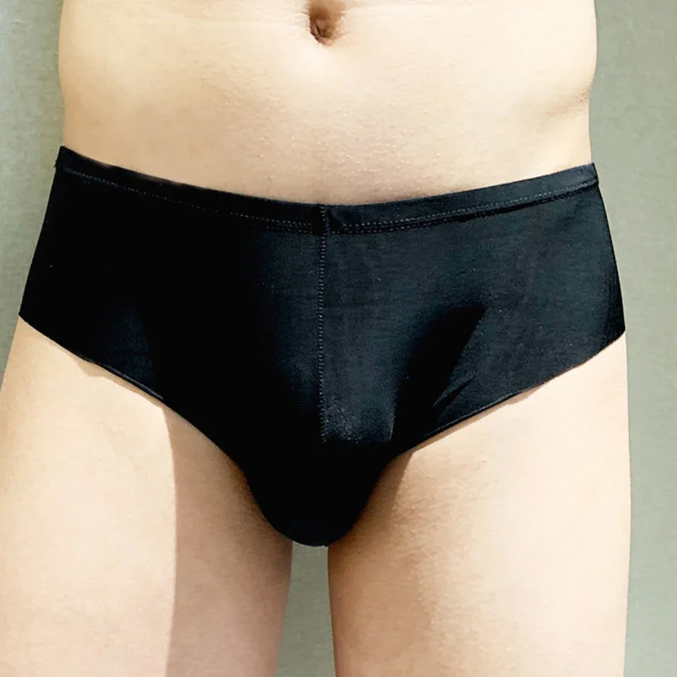 1pc Mens Seamless Ice Silk Briefs Sexy U-shape Pouch Underwear Low-rise Comfortable Breathable Underpants High Stretch Pants