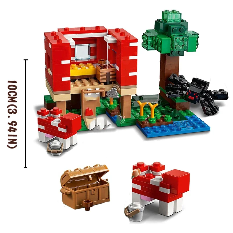 MOC world simulation game scene Mushroom house building blocks street view assembly brick toys Children\'s Christmas Gifts