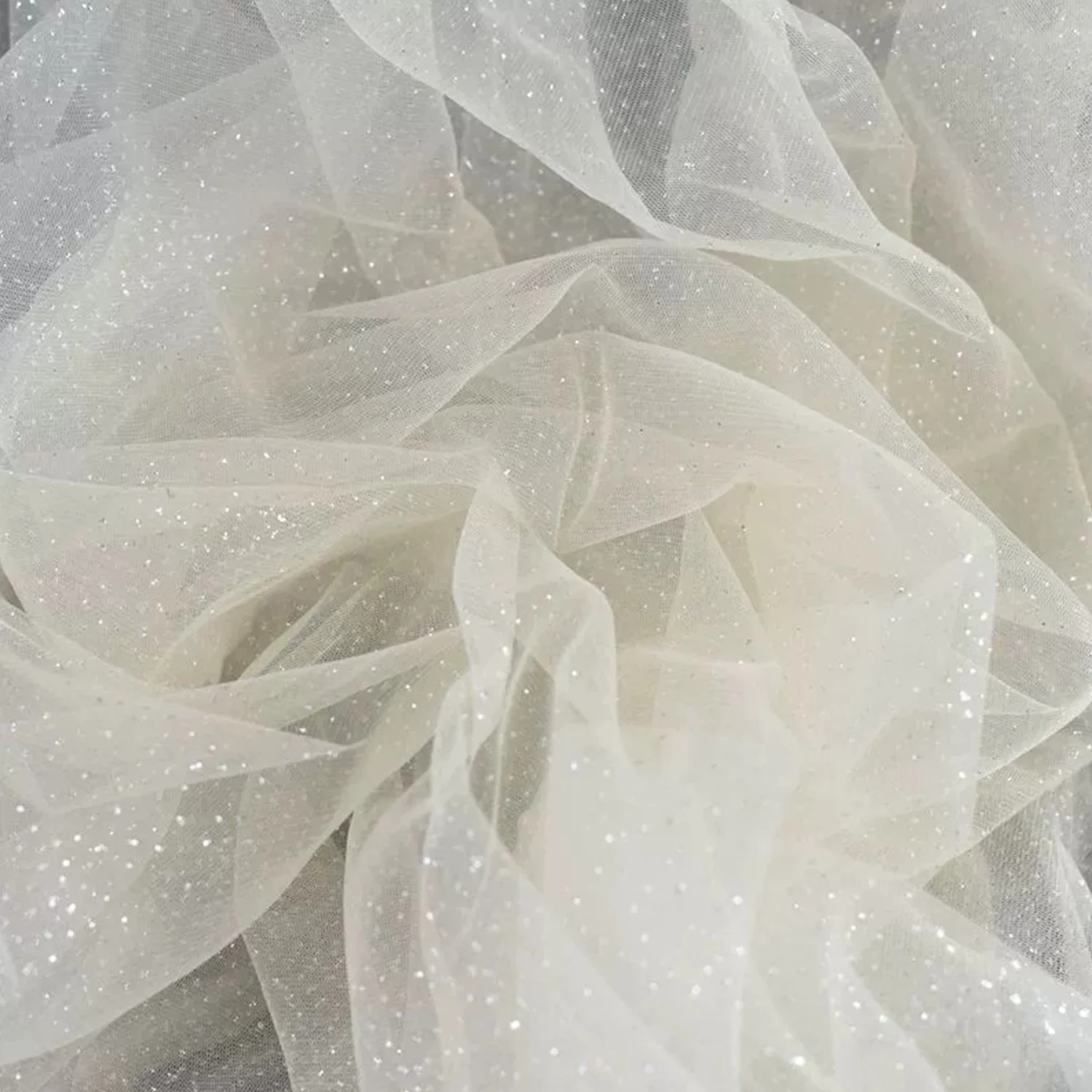 Glitter Lace Fabric for DIY Clothing Wedding Dress Formal Under Skirt Doll Clothes Shooting Props Powder Background Performance