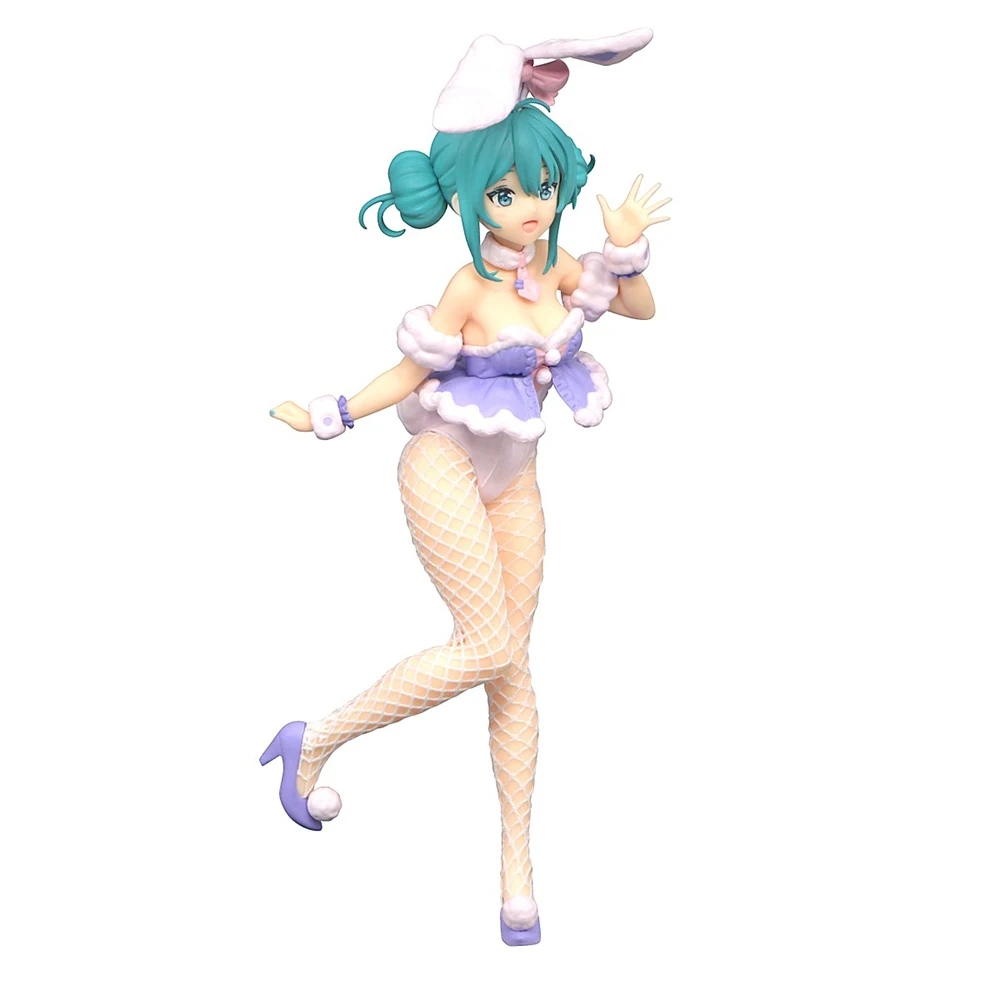 Furyu Bicute Bunnies Hatsune Miku Hatsune Miku White Bunny Lavender Ver. Collectible Anime Figure Vocaloid Model Toys Gift