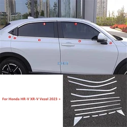 Car Style Accessories Window Door Edge Glass Side Body Trim Tail Gate Molding Rear Trunk Strip For Honda HR-V XR-V Vezel 2023 +