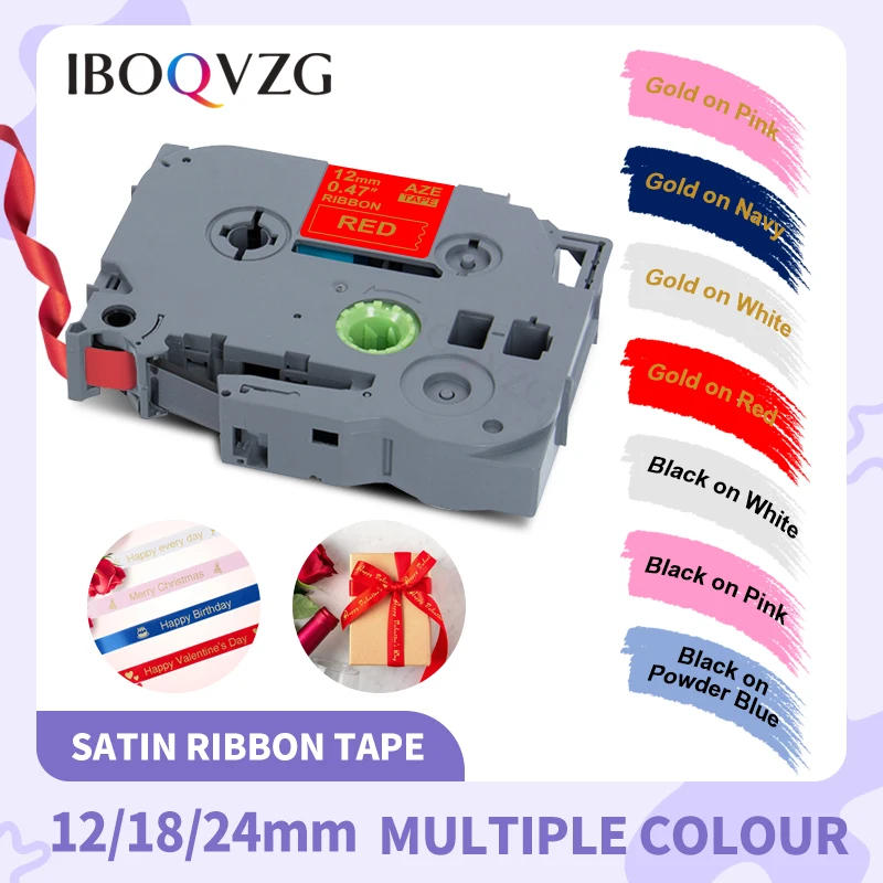 IBOQVZG 12mm 18mm 24mm Satin Ribbon Tape for Brother RE34 RN34 R234 RW34 R231 Label Compatible for Brother PT-H110 Label Maker