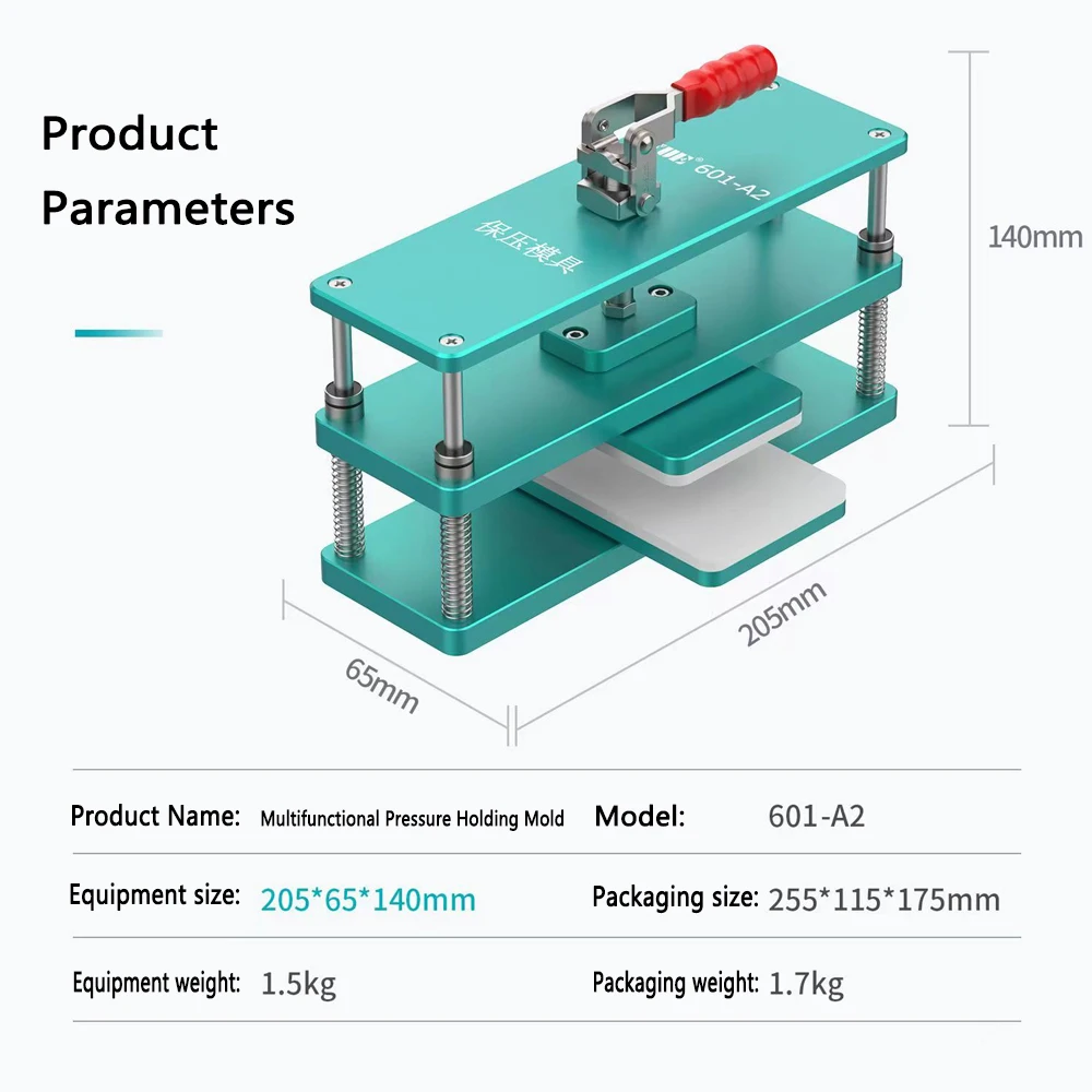 UYUE 601A2 Universal Clamp 360 Degree Rotation Pressure Holding Mould Phone Straight/Curved Screen/Back Cover Glass Fix Repair