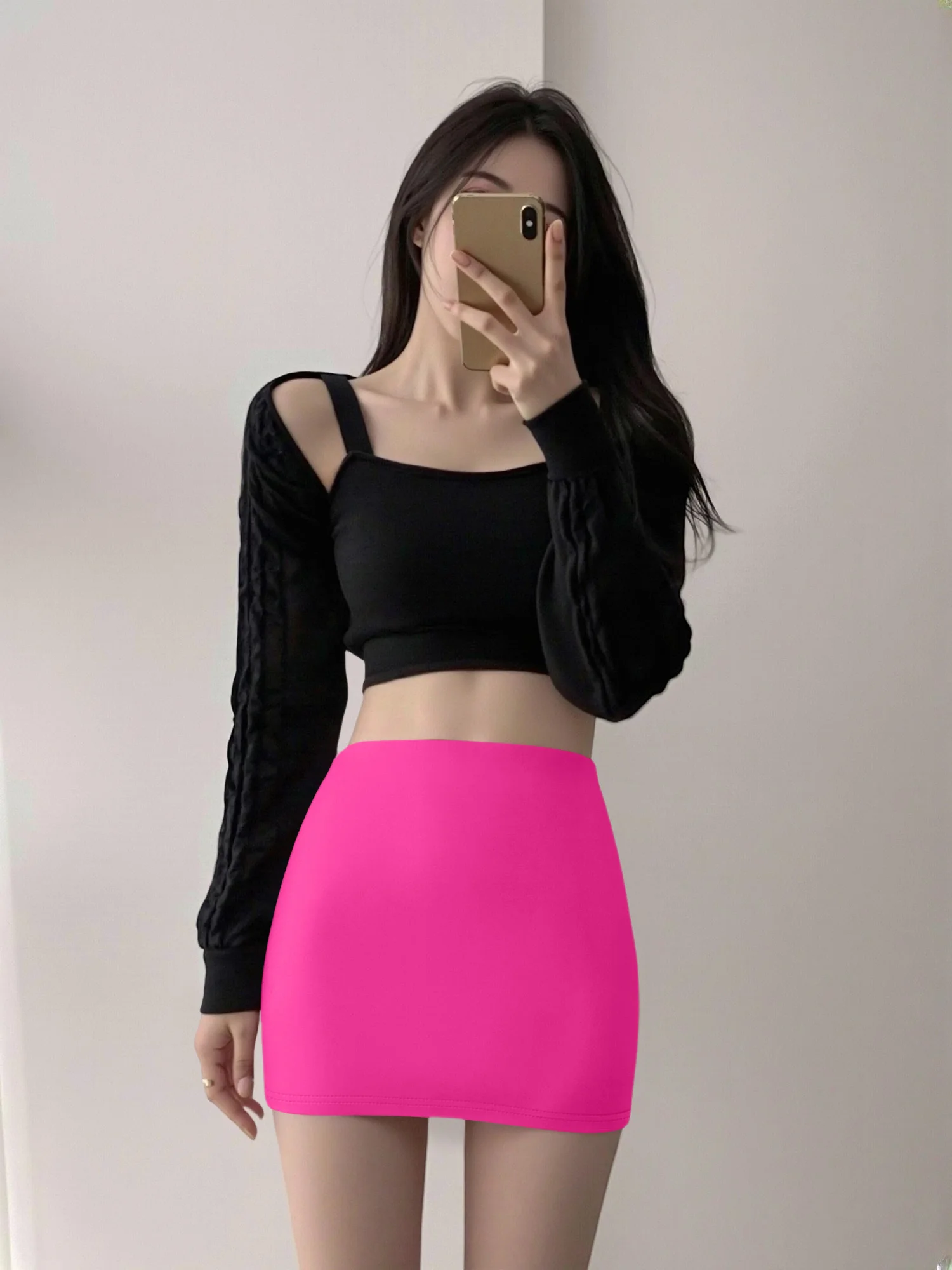 

Coquette Style High Waist Anti-Exposure 2-in-1 Mini Skirt Women Summer Tight Bodycon Sexy Casual Skort Daily Wear