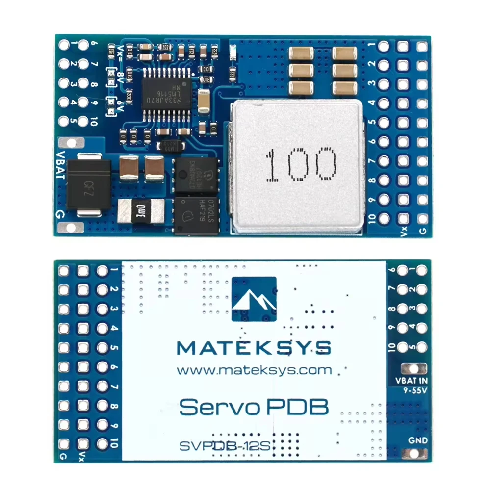 MATEKSYS SVPDB‑12S Servo PDB Power Distribution Board With 12A Adjustable BEC 9‑55V Input To 5V 6V 8V Output For RC Airplane