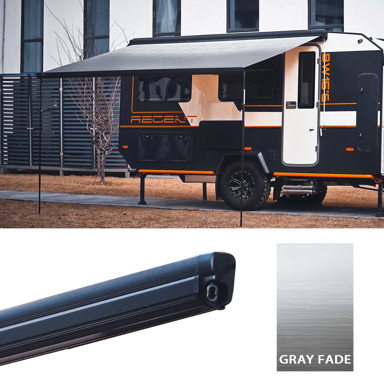 Wareda Wholesale RV Camper Full Cassette Caravan Trailer Retractable Awning with Light