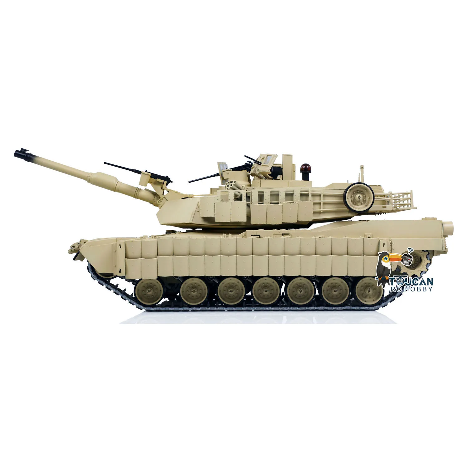 1:16 TOUCAN Metalowy Czołg RC 3918 Abrams M1A2 TUSK II Podwójna Przekładnia Przepływowa Obrotowa Wieżyczka 360° Strzelanie na Podczerwień Odrzutowy Mocowanie Broni FPV