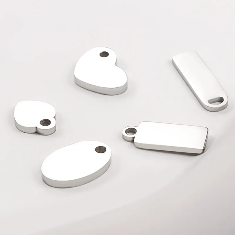 Polished Geometric Tail Plate Stainless Steel Jewelry Accessories Pendant DIY Necklace Bracelet Fashion Finishing