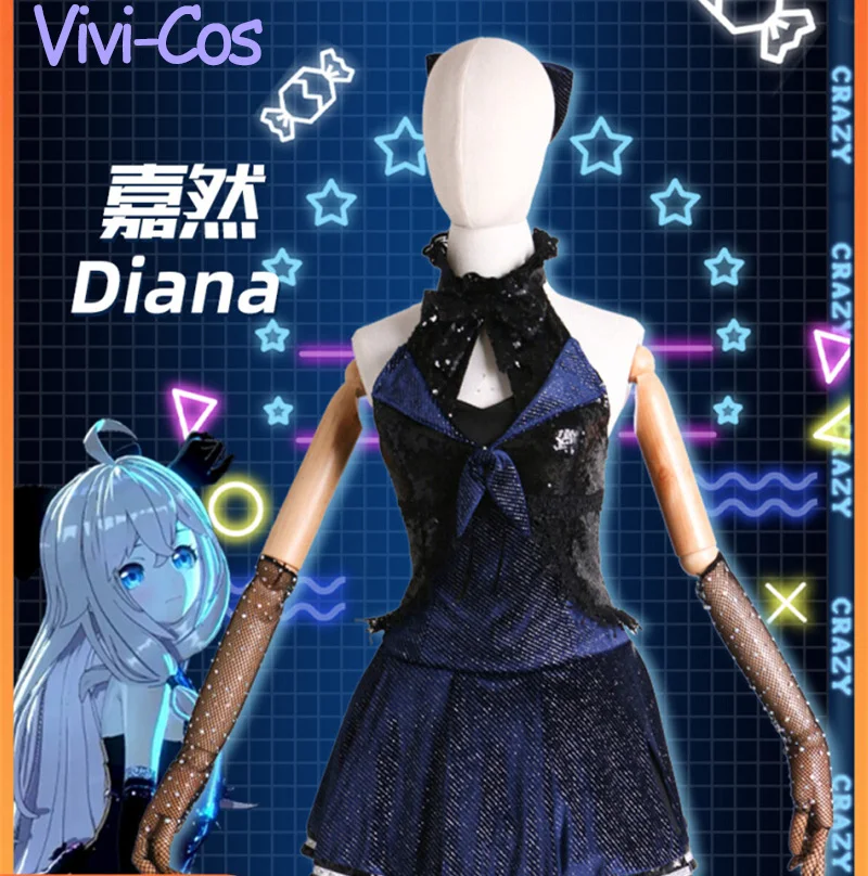 

Vivi-Cos Anime Vtuber A-SOUL Diana Cute Cosplay Halloween Women's Costume Role Play Party New XS-XL