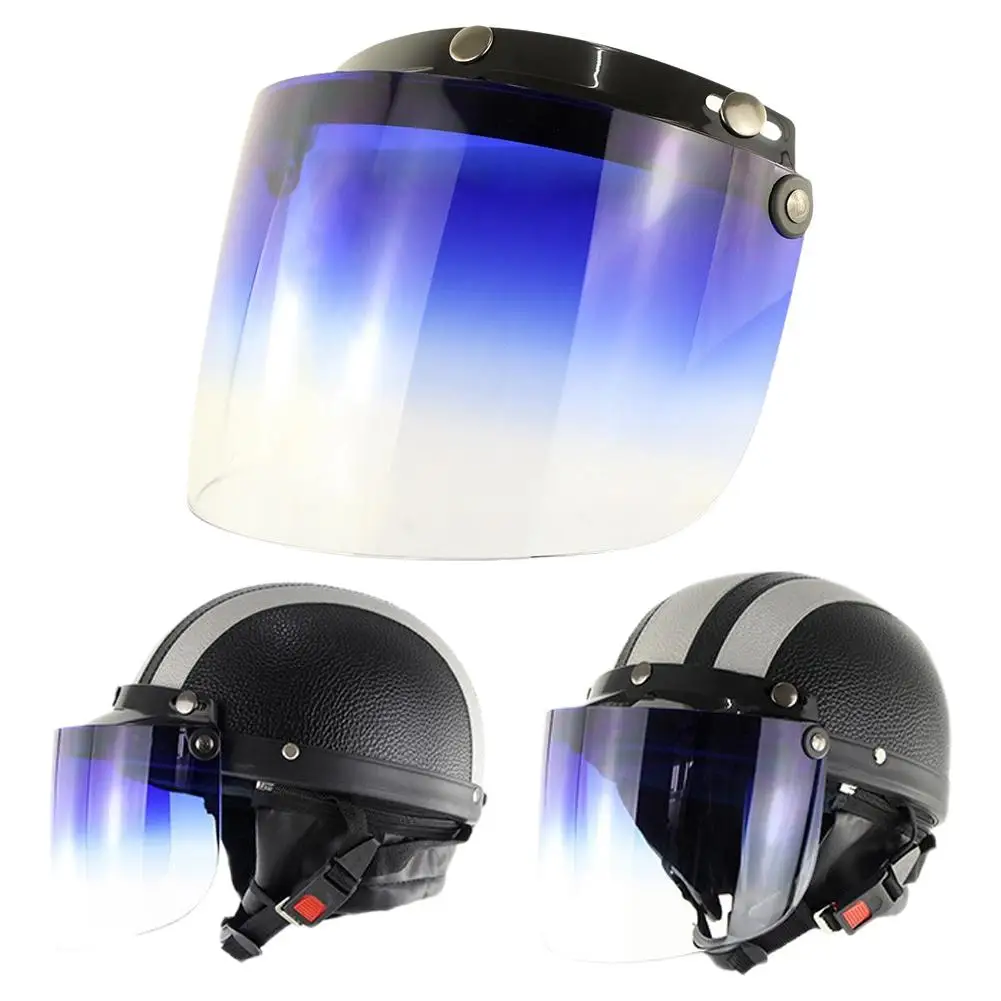 Motorcycle Helmet Visors Bubble Mirror Three Button Type Retro Open Face Helmets Lenses Accessories For Shade Sh F9p1