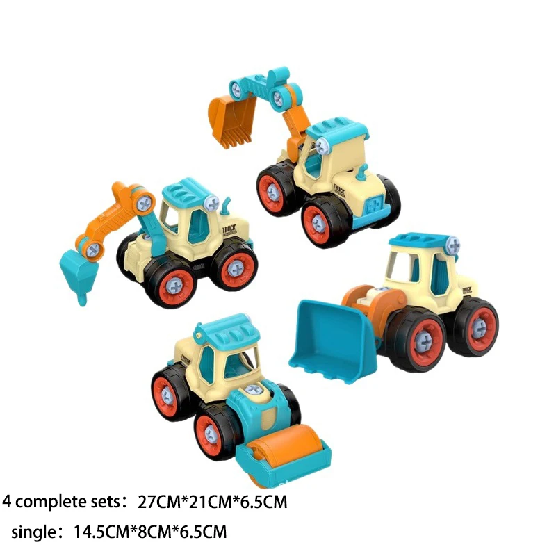 Veículo de engenharia de montagem e desmontagem de porca DIY, brinquedo infantil, simulação de desmontagem, escavadeira deslizante, adequado para aniversários, lembranças de viagem, formatura, dia das bruxas, dia das bruxas