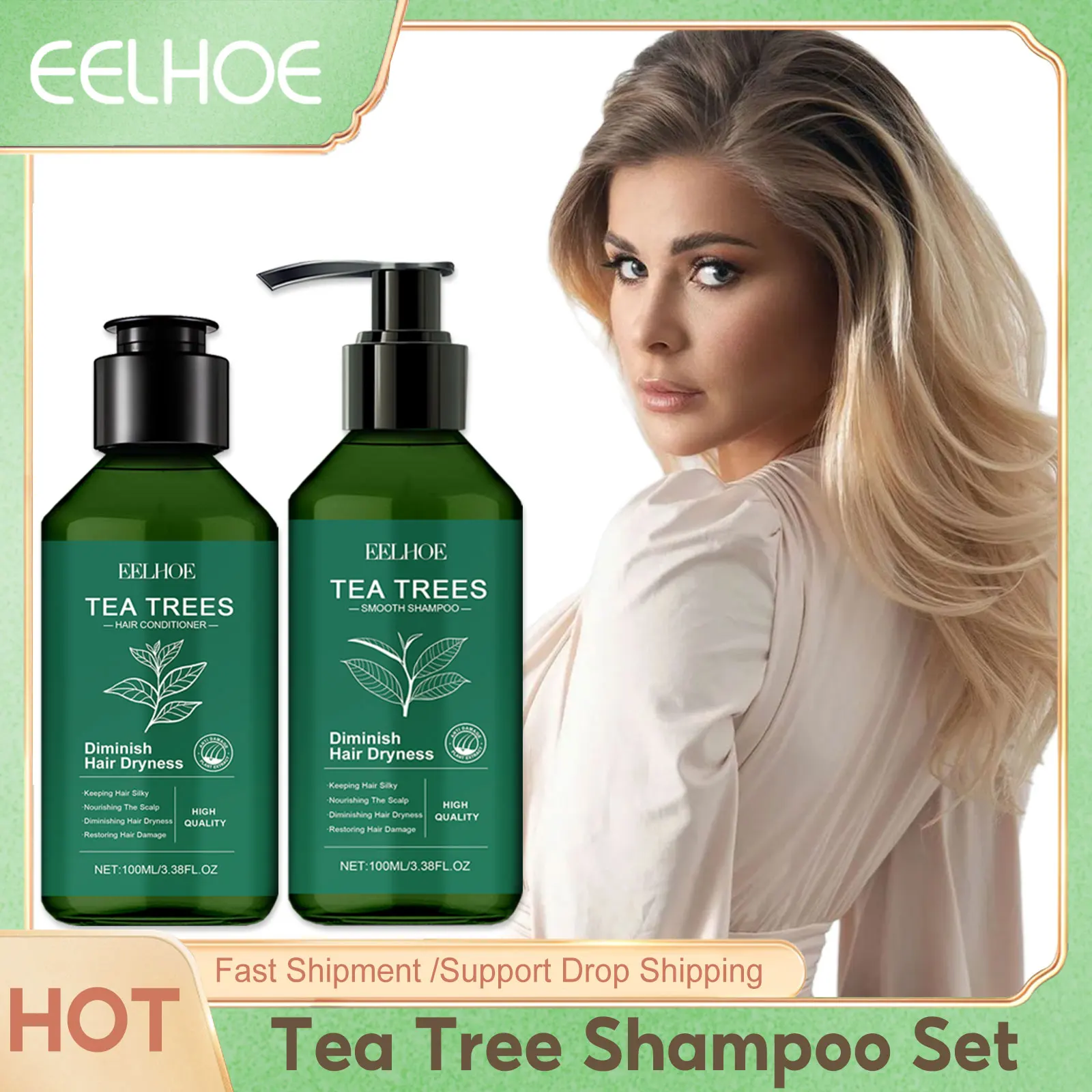 

Shampoo Hair Conditioner Set Deep Cleaning Moisturizing Nourishing Repair Damaged Dry Oil Control Shampoos Tea Tree Hair Care