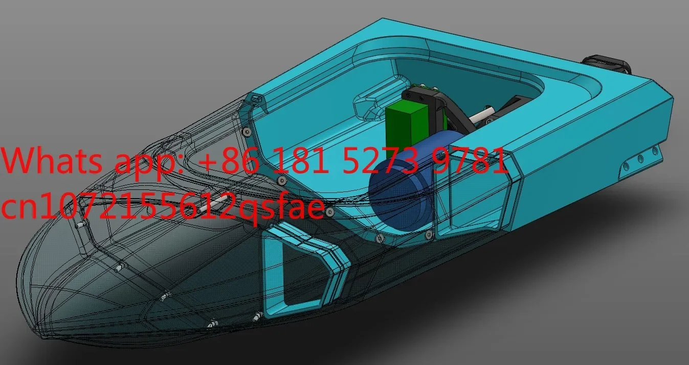【55 см 】 Реактивная лодка для 3D-печати Рагнарок, корпус в разобранном виде и собранным распылительным насосом M-JET-35
