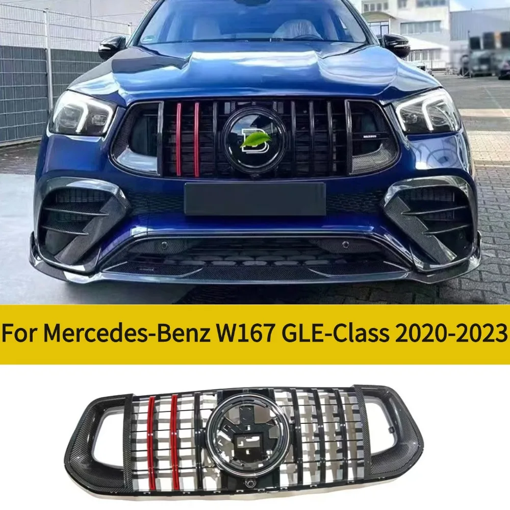 Deluxe Sports Style Car Front Bumper Grille Racing Grill Tuning Kit for Mercedes-Benz W167 GLE-Class GLE350 GLE450 2020-2023