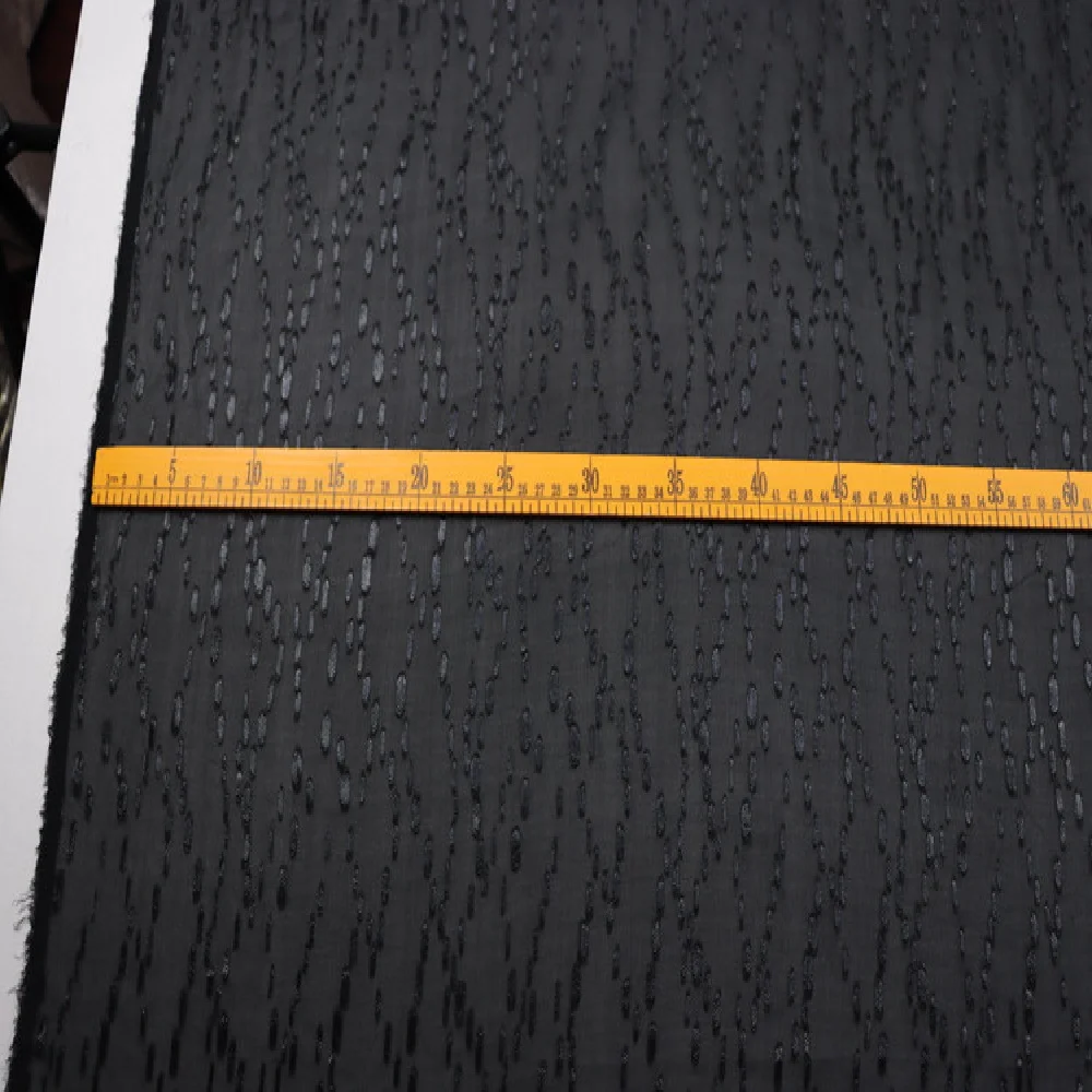 Indian Elegant Royal Shiny Silk Metallic Fabric Black Ready Goods Summer Silver Dots for Lady Sleepwear Cloth