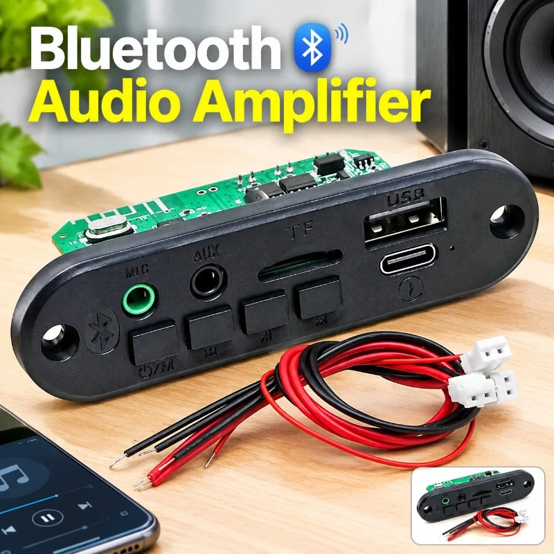 Bluetooth Module Speaker Amplifier Board PCBA Circuit Plate Audio Decoding Wiring Board Handcrafted Loudspeaker DIY Electronic