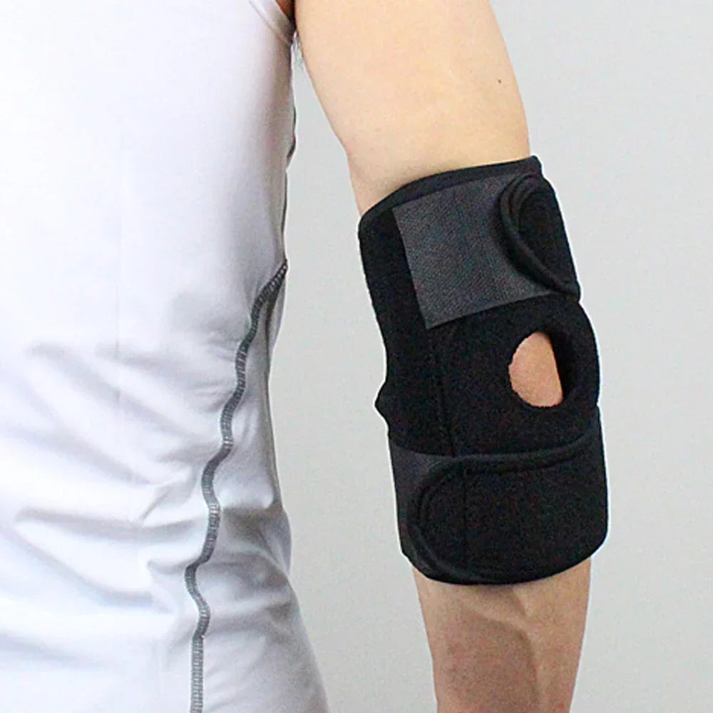 1Pcs Adjustable Elbow Support with Dual Stabilizers, Elbow Brace Breathable Training Elbow Wrap Arm Band, Reversible Stabilizer