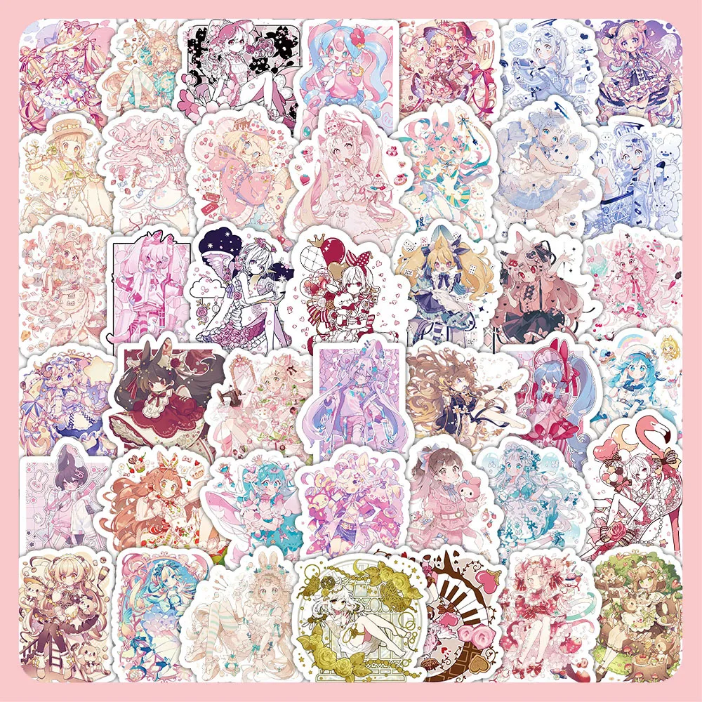 10/30/60 ชิ้นการ์ตูนสาวหวานน่ารักสาวกราฟฟิตี้สติกเกอร์ตกแต่ง DIY กีตาร์โทรศัพท์แล็ปท็อปกระเป๋าเดินทางถ้วยน้ำสเก็ตบอร์ด