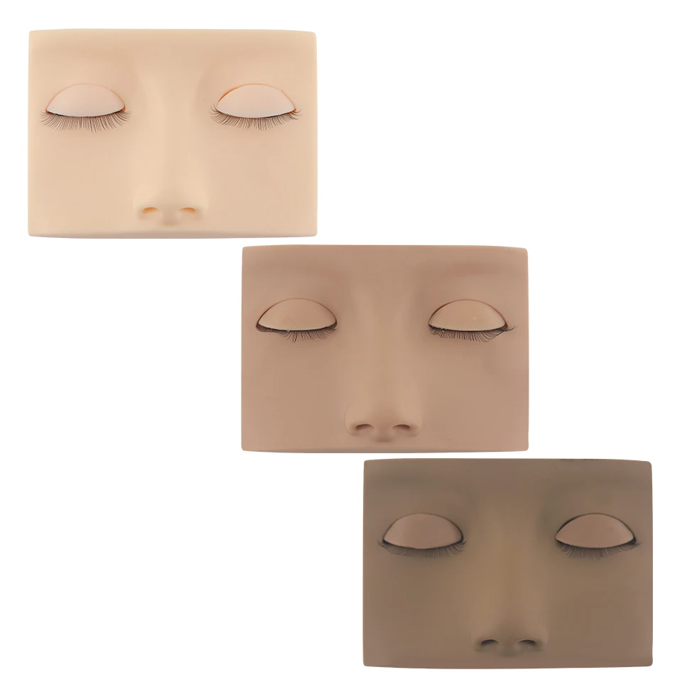 Training Valse Wimper Praktijk Siliconen Mannequin Model Hoofd voor Beginner Cosmetische Pop Gezicht Oefenen Wimperverlenging Gereedschap