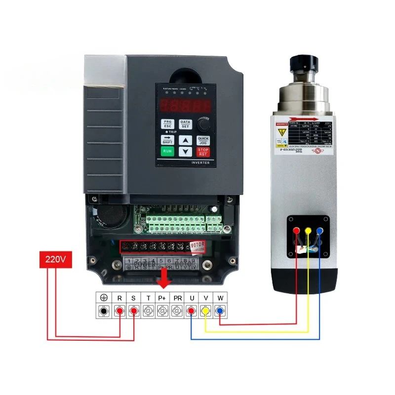 Ceramic ball bearings Spindle CNC spindle motor 6 kw 220v 380v 400-800HZ air cooled for CNC machine
