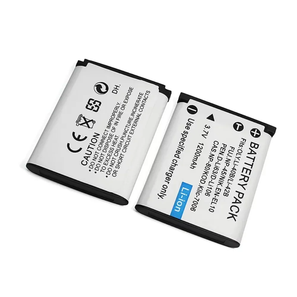 2/3/4PCS 3.7V 1200mAh Suitable for Kodak K7006/Li-40B/42B-S/CNP80/FNP45/DLI63 Digital Lithium Batteries Digital Camera Battery