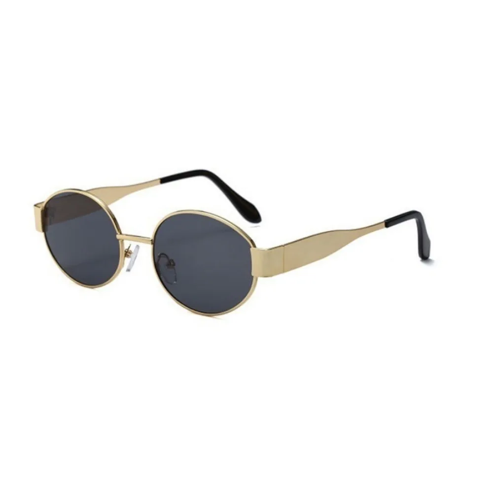 Small Oval Frame Advanced Sunglasses Spicy Girls Street Photo Shades Metal Future Style Eyewear image 5