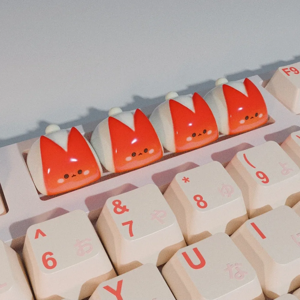 Teclas ESC, conejo pequeño, Apple, teclas hechas a mano de resina personalizadas para teclado mecánico, accesorios para Juegos de Pc, regalos