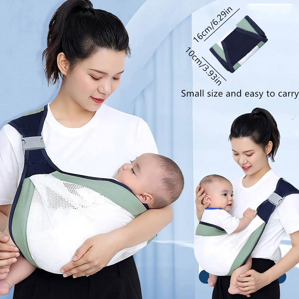 

Portable Baby Backpack and Baby Carrier for Outdoor Travel; Horizontal Front Multi-Functional Newborn Bag; Four-Season Breathable