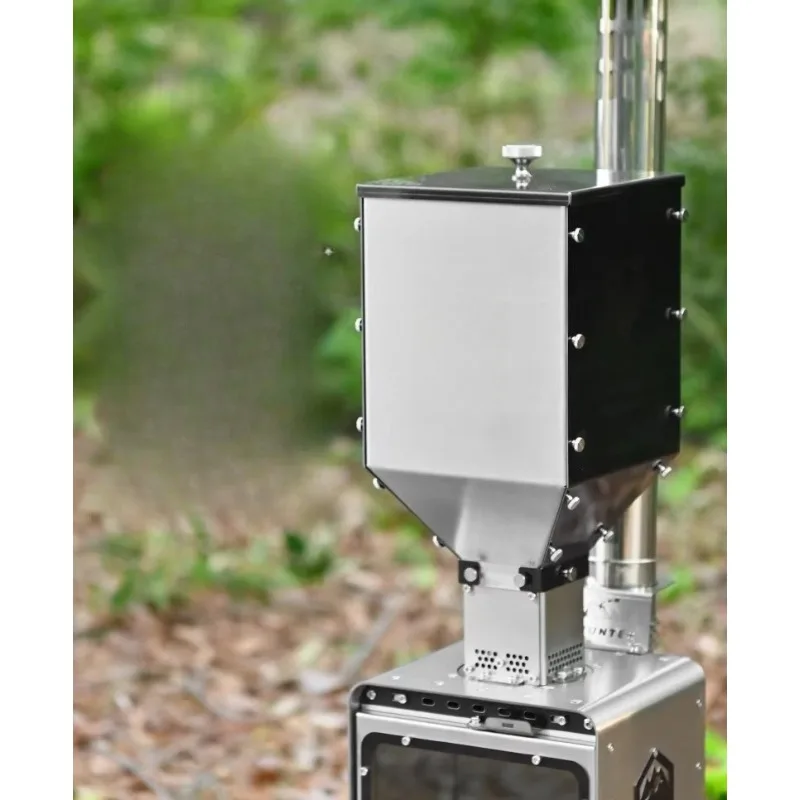 Elf Kunpeng Mini Granular Silo Burner Wood Stove Equipped with Outdoor Overnight Disassembly Fuel Hopper