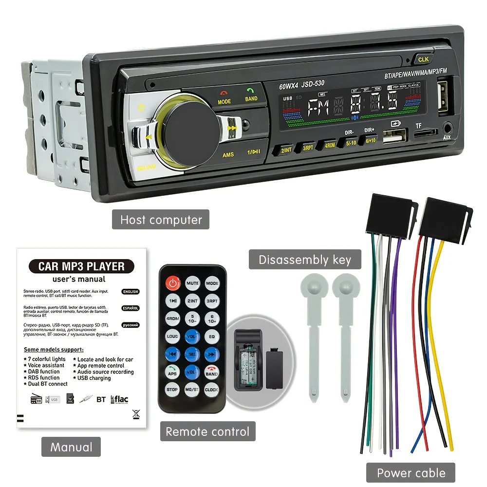 60Wx4 Stereo Radio Player with Wireless, Digital MP3 Capabilities, FM Tuner, USB And SD Card Slots, Plus AUX Input