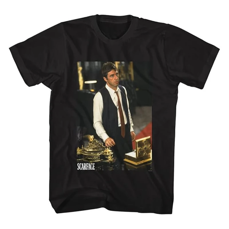 تي شيرت American Vintage 1983 Scarface Al Pacino Movie Joint فضفاض بأكمام قصيرة يسمح بمرور الهواء