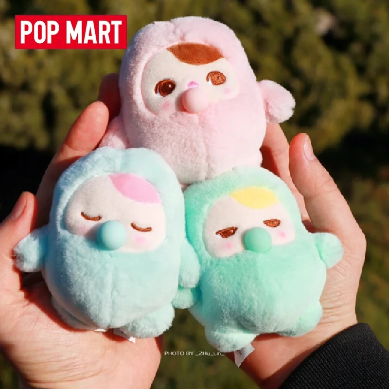 Caja ciega Original POPMART PUCKY Bean Bubble Series, juguetes bonitos de moda, muñecos de peluche de vinilo, caja misteriosa, regalos de cumpleaños para niñas