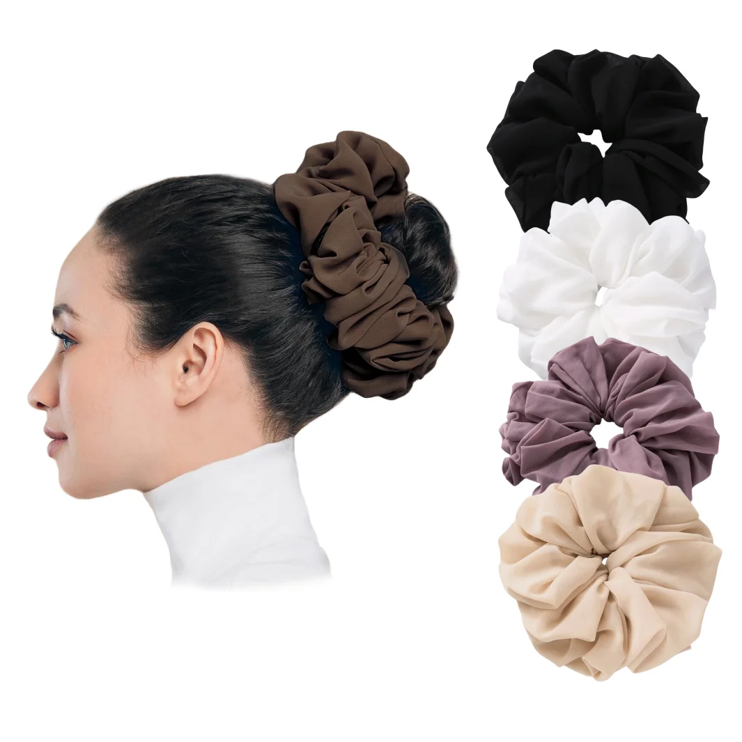 

59Colors Big Size Chiffon Scrunchies Muslim Women Custom Elastic Volumizing Oversized Neat stitching Malaysian Bunch Hair Tie